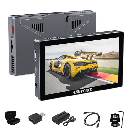 Picture of ANDYCINE X5 5.5 Inch Touch Screen 1200nits Brightness Aluminum Housing DSLR Camera Monitor,4K HDMI Input and Output with 3D LUT All Waveform Include Battery,Carry Case Micro HDMI Cords