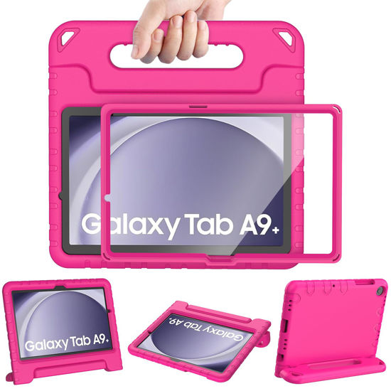 Picture of AVAWO Shockproof Kids Case for Samsung Galaxy Tab A9+ Plus 11 inch with Built-in Screen Protector, Rose