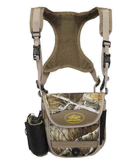Picture of Horn Hunter Bino Hub - Hunting Adjustable Binocular Straps Harness Chest Pack with Range Wrap & Range Lock Included for Bow Hunting, Standard, Camo