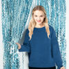 Picture of 4 Pack Wavy Blue Foil Fringe Curtain 3.3x6.6 Feet | Blue Streamers Tinsel Backdrop for Under The Sea Party Decorations | Ocean Backdrop | Mermaid Birthday Decorations