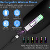 Picture of KARFUN Wireless Mouse, Backlit LED Portable Slim Computer Mouse for Laptop, PC, Computer, MacBook, iPad, Chromebook, Notebook, 2.4G Rechargeable Wireless Mouse (Black) (Black-Transparent Nose)