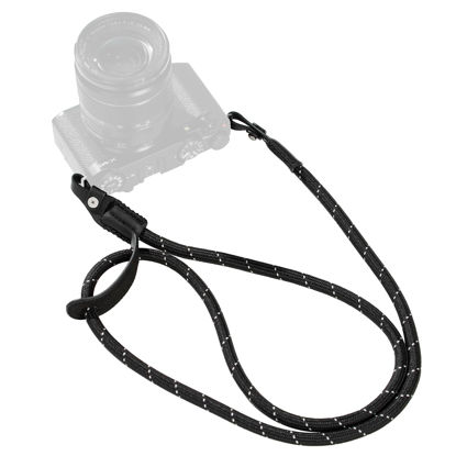 Picture of SMALLIRG Camera Neck Shoulder Strap, Adjustable Braided Camera Shoulder Strap with O-Ring and Leather Pad for DSLR or Mirrorless Camera, Black - 4882
