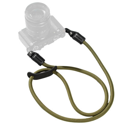 Picture of SMALLIRG Camera Neck Shoulder Strap, Adjustable Braided Camera Shoulder Strap with O-Ring and Leather Pad for DSLR or Mirrorless Camera, Green- 5056