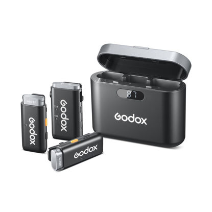 Picture of GODOX WEC Wireless Lavalier Microphone with Noise Cancellation, 656ft Transmission, 8H Battery Life Compact Wireless Lapel Microphone System for DSLR Cameras/iPhone/Android