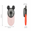 Picture of Kbinter Cute Personal Mini Fan, Handheld & Portable USB Rechargeable Fan with Beautiful LED Light, 3 Adjustable Speeds, Portable Holder, for Indoor Outdoor Activities, Cute Mouse 2 Pack (Pink+Blue)