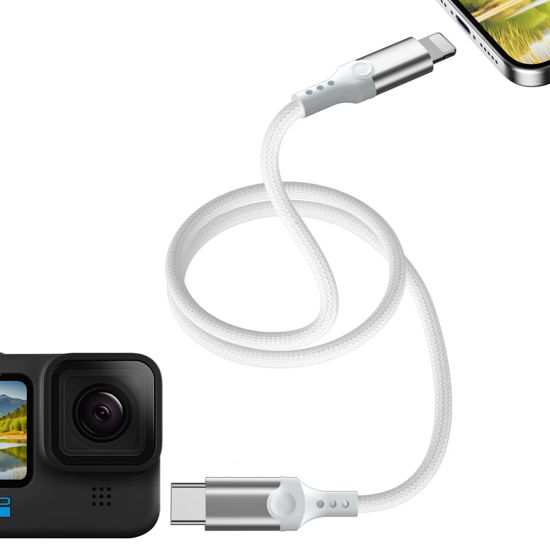 Picture of USB C to for Lightning Cable, OTG Digital Camera Adapter for Gopro Hero 13 12, 3.3FT Photos/Videos Transfer Cord for iPhone 14 13 12,480mbps High Speed for Canon R10,for Nikon Z9,Not for Charging