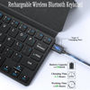 Picture of Universal Wireless Keyboards Ultra Light Portable Mini Keyboard with Adjustable Angle Stand & Leather Case,Computer Keyboards Rechargeable Travel Bluetooth Keyboard for iPad Android,Windows and iOS
