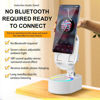 Picture of AKLLCCR Wireless Induction Audio Bluetooth Speaker 5in1 Phone Holder Emergency Rechargeable (3000mAh) with Colorful Ambient Light 300° Foldable for Tablet iPhone Android, Gifts for Men Women (White)