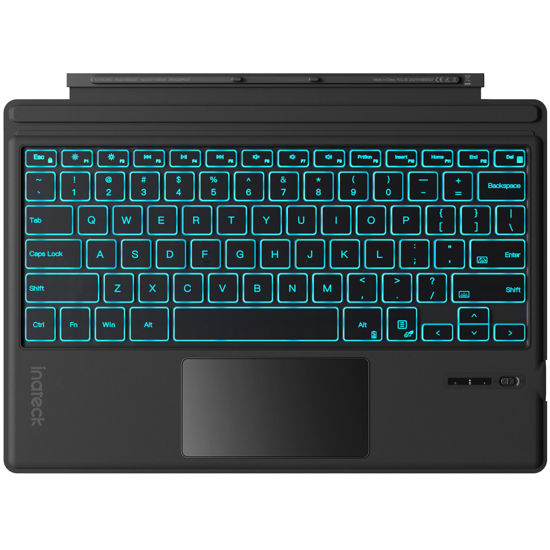 Picture of Inateck for Surface Pro 7 Keyboard with Precision Touchpad, Bluetooth 5.3, 7-Color Backlight, Compatible with Surface Pro 7/7+/6/5/4, KB02027 Black