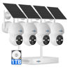 Picture of Hiseeu Solar Camera Wireless Outdoor, Home Security Camera System, 2.4G & 5G WiFi, Solar-Powered 4MP 4 Cam-Kit, Color Night Vision, 360° View, Pan & Tilt, 1TB HDD Local Recording, No Subscription