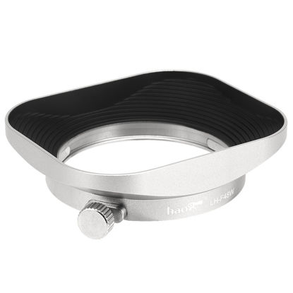 Picture of Haoge LH-F48W Square Metal Lens Hood Shade for Olympus M.ZUIKO Digital 17mm f1.8 17 1.8 Lens Replace Olympus LH-48B Silver