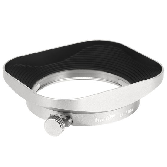 Picture of Haoge LH-F48W Square Metal Lens Hood Shade for Olympus M.ZUIKO Digital 17mm f1.8 17 1.8 Lens Replace Olympus LH-48B Silver