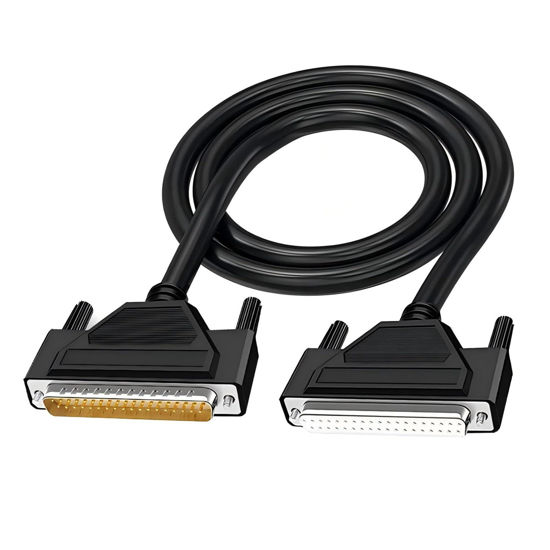 Picture of Willwewon 28AWG 10FT/3M DB37 Male to Female RS232 Serial Extension Cable,D-SUB 37 Pin Gold Plated Connector Straight Through Cord for PC,Printer,Modem