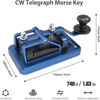 Picture of CW Morse Code Key - Heavy Auto Telegraph Key Single Paddle Camel Back Staright Key Magnetic Aluminum Alloy Practice Key (Blue)