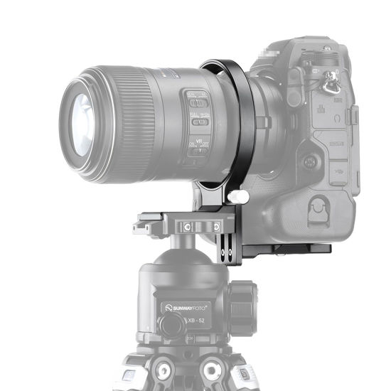Picture of SUNWAYFOTO LS-Z9，80mm Rotating Collar for Z9,EOS R3, Tripod Mount Ring Lens Support Collar Arca Swiss Plate Mount DSLR Horizontal Vertical Switching