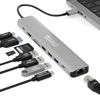 Picture of Plugable USB C Hub Multiport Adapter (9-in-1) 140W Power Delivery Charging, 4K 60Hz HDMI, 10Gbps USB-C and USB-A, Ethernet, SD | for USBC, USB4, Thunderbolt MacBook, Windows, Chromebook (USBC-9IN1E)