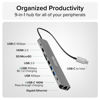 Picture of Plugable USB C Hub Multiport Adapter (9-in-1) 140W Power Delivery Charging, 4K 60Hz HDMI, 10Gbps USB-C and USB-A, Ethernet, SD | for USBC, USB4, Thunderbolt MacBook, Windows, Chromebook (USBC-9IN1E)