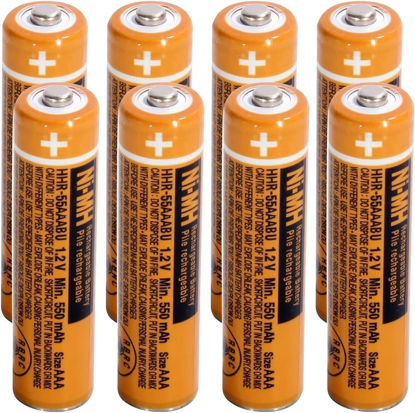 Picture of ZZWJBCYLE 8 Pack HHR-55AAABU NI-MH AAA Rechargeable Battery for Panasonic, 1.2v 550mah Rechargeable AAA Batteries for Panasonic Cordless Phone Handset, Remote Controls, Electronics