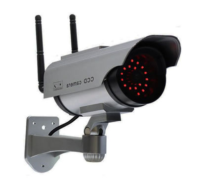 Picture of Full Red LED Lights Dummy Cameras Solar Panel Scary CCTV Dog Deters Intruder Away Home Garden Warehouse Monitor Imitation Security Bullying Purpose