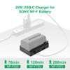 Picture of Toprig NP-F Battery Adapter Plate with LED Low Battery Indicator, 1/4'' Screw Mount for NP-F 550, NP-F 750, NP-F 970 - Lightweight Design for DSLR Camera, PD20W Fast Charging Adapter Mount