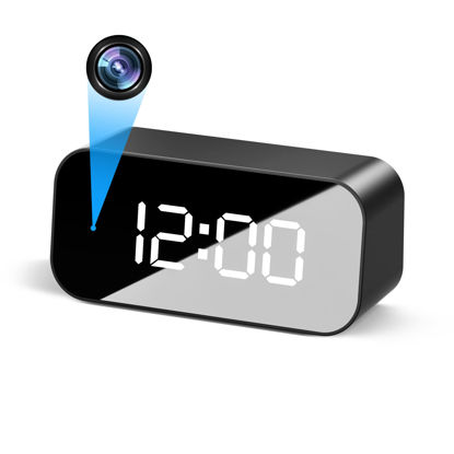 Picture of Mini Camera Clock WiFi Camera Alarm 4K FHD Covert Nanny Cam Video Recorder Wireless Indoor Home Office Security Night Vision Motion Detection 5G and 2.4G Wi-Fi Cameras Clock