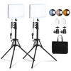Picture of 2 Pack LED Video Light Kit, Studio Lights, Scrhot 15W Photography Lighting Kit with 64" Tripod Stand, Dimmable 2800-8400K Podcast Stream Lighting Panel for Video Recording/Game Live Streaming/YouTube