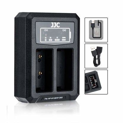 Picture of NP-W126 NP-W126S Battery Charger Dual Charger Built-in USB Cable for Fujifilm X100VI X-T50 X-T30 II X-S10 X-PRO3 X-Pro2 X-Pro1 X-T30 X-T20 X-T10 X-T3 X-T2 X100V X100F X-E4 X-E3 X-E2 X-E1 X-A5 X-A3