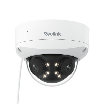 Picture of REOLINK 4K 8MP 180° Dual-Lens PoE IP Camera, IK10 Vandal-Proof, Person/Vehicle/Animal Detection, Spotlight Color Night Vision, 2 Way Talk, IP67 Weatherproof, No PT Supported, Duo 2V PoE