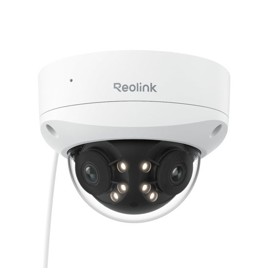 Picture of REOLINK 4K 8MP 180° Dual-Lens PoE IP Camera, IK10 Vandal-Proof, Person/Vehicle/Animal Detection, Spotlight Color Night Vision, 2 Way Talk, IP67 Weatherproof, No PT Supported, Duo 2V PoE