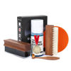 Picture of Vinyl Survival Premium 6-in-1 Vinyl Record Cleaning Kit, Velvet Brush, Goat Hair Bristle Brush, Stylus Brush, Cleaner Fluid Spray and Cloth, Album Label Protector, 100% Natural Mahogany Hardwood