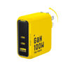 Picture of AOHI Youth 100W Gan+ USB C Wall Charger, 3-Port Laptop Fast Charger Type C Power Adapter PPS PD for MacBook Pro/Air, iPad Pro, iPhone 16/15 Pro Max, Galaxy S24 Ultra/Note, Pixel, Steam Deck, Yellow
