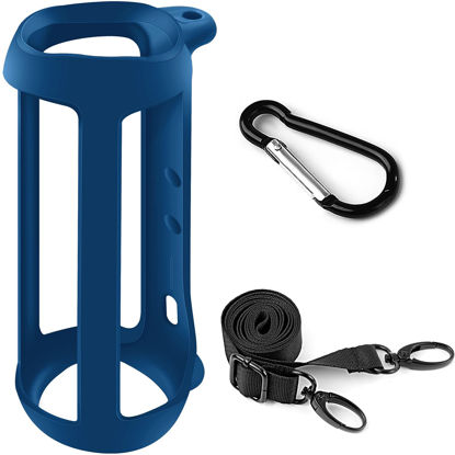 Picture of Silicone Case Compatible for FLIP 5 Portable Bluetooth Speaker, Gel Soft Skin Cover, Rubber Case, Travel Carry Pouch with Strap (Speaker and Accessories not Included)(Blue)