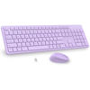 Picture of LeadsaiL Purple Wireless Keyboard and Mouse Combo, Full-Sized Ergonomic Computer Keyboard, 2.4GHz USB Cordless Keyboard Silent Mouse Set, 12 FN Shortcuts for Windows MacOS Laptop Computer