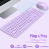 Picture of LeadsaiL Purple Wireless Keyboard and Mouse Combo, Full-Sized Ergonomic Computer Keyboard, 2.4GHz USB Cordless Keyboard Silent Mouse Set, 12 FN Shortcuts for Windows MacOS Laptop Computer