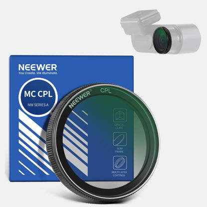 Picture of NEEWER Dashcam CPL Filter Compatible with VIOFO A229/A139/A139Pro/T130/WM1, Dash Cam Circular Polarizer Filter Accessories, Reduce Reflections & Glare/Enhance Contrast/Multi Coated HD Optical Glass