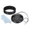 Picture of PATIKIL 67mm Lens Hood, Standard Focus Frosted Surface Anti-Reflective Inside Hood with 72mm Lens Cap and Cloth for Camera Lens, Black for Nikon, for Fujifilm, for Pentax, for Leica