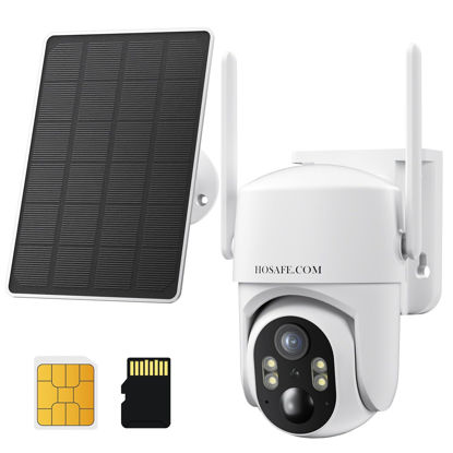 Picture of No WIFI Security Camera No Internet Needed, 4G LTE Cellular Security Camera Outdoor Wireless, Cell Camera with SIM Card, PIR Sensor, 2K Color Night Vision, SD/Cloud, 2-Way Talk, IP66 Waterproof