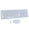 Picture of UBOTIE Colorful Computer Wireless Keyboard Mouse Combos, Typewriter Flexible Keys Office Full-Sized Keyboard, 2.4GHz Dropout-Free Connection and Optical Mouse (Blue-White)