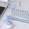 Picture of UBOTIE Colorful Computer Wireless Keyboard Mouse Combos, Typewriter Flexible Keys Office Full-Sized Keyboard, 2.4GHz Dropout-Free Connection and Optical Mouse (Blue-White)