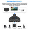 Picture of HDMI Switch 3 in 1 Out, 4K@60hz HDMI Splitter, 3 Way HDMI Switcher Supports Full HDCP2.2 1080P 3D Compatible with Roku Fire TV Stick HDTV PS4/PS5 Xbox One Chromecast, Compatible with Mac/Win/Linux
