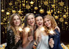 Picture of CHAIYA 8X6FT Happy New Year Backdrop Happy New Year 2025 Backdrop Happy New Year Banner 2025 Black Gold Background Banners for New Years Decorations 2025