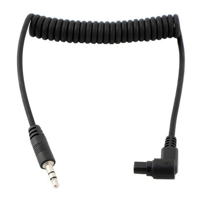 Picture of 3.5mm to C3 Camera Shutter Release Cable Remote Control Cord Speedlight Flash Trigger Connect Spring Coiled Wire Cord for Canon EOS 7D 7D Mark II 6D 6D Mark II 5D 5DS 5D Mark II 5D