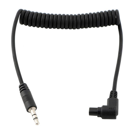 Picture of 3.5mm to C3 Camera Shutter Release Cable Remote Control Cord Speedlight Flash Trigger Connect Spring Coiled Wire Cord for Canon EOS 7D 7D Mark II 6D 6D Mark II 5D 5DS 5D Mark II 5D