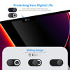 Picture of JiSiTeCai Metal Webcam Cover Slide[2 Pack Black] 0.022 in Camera Cover for Laptop Computer, MacBook Pro/Air iMac iPad Tablet iPhone 16/15/14/13/12 Plus, Web Camera Blocker Protect Your Privacy