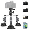 Picture of Triple Suction Cup Camera Car Mount Holder, Heavy Duty Tripod Window Windshield Dash Dashboard Inside Outside Sucking Attach Accessories for GoPro Insta360 DJI Action Osmo Pocket DSLR Accessory