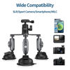 Picture of Triple Suction Cup Camera Car Mount Holder, Heavy Duty Tripod Window Windshield Dash Dashboard Inside Outside Sucking Attach Accessories for GoPro Insta360 DJI Action Osmo Pocket DSLR Accessory