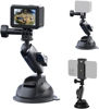 Picture of TELESIN Aluminum Camera Suction Cup Car Mount with Phone Holder, Outside Inside Windshield Window Dashboard Accessories for GoPro 12 11 10 9 8 7 6 5 Insta360 X3 X4 Go3 Ace Pro DJI Action 3 4 Pocket 3