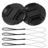 Picture of HNMZDS 2 Pcs 52mm Center Pinch Front Lens Cap Compatible with Nikon DSLR Camera with 18-55mm or 55-200mm Lens, D3200 D3000 D5200 D5100 D5000 D90 D80 D60, with Lens Cap Keeper (52mm)