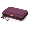 Picture of GLCON Deep Purple Carrying Case Hard Storage Case Electronics Organizer Tech Pouch for Hard Drive, Power Bank, Cell Phone, Charger Enclosure - Portable Travel Case Bag with Carabiner