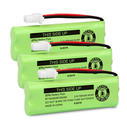 Picture of QTKJ BT183482 BT283482 Battery for Vtech DS6401 DS6421 DS6422 DS6472 LS6405 LS6425 LS6425-3 LS6426 LS6475 LS6475-3 LS6476 89-1348-01 Cordless Phone Handset (3-Pack)